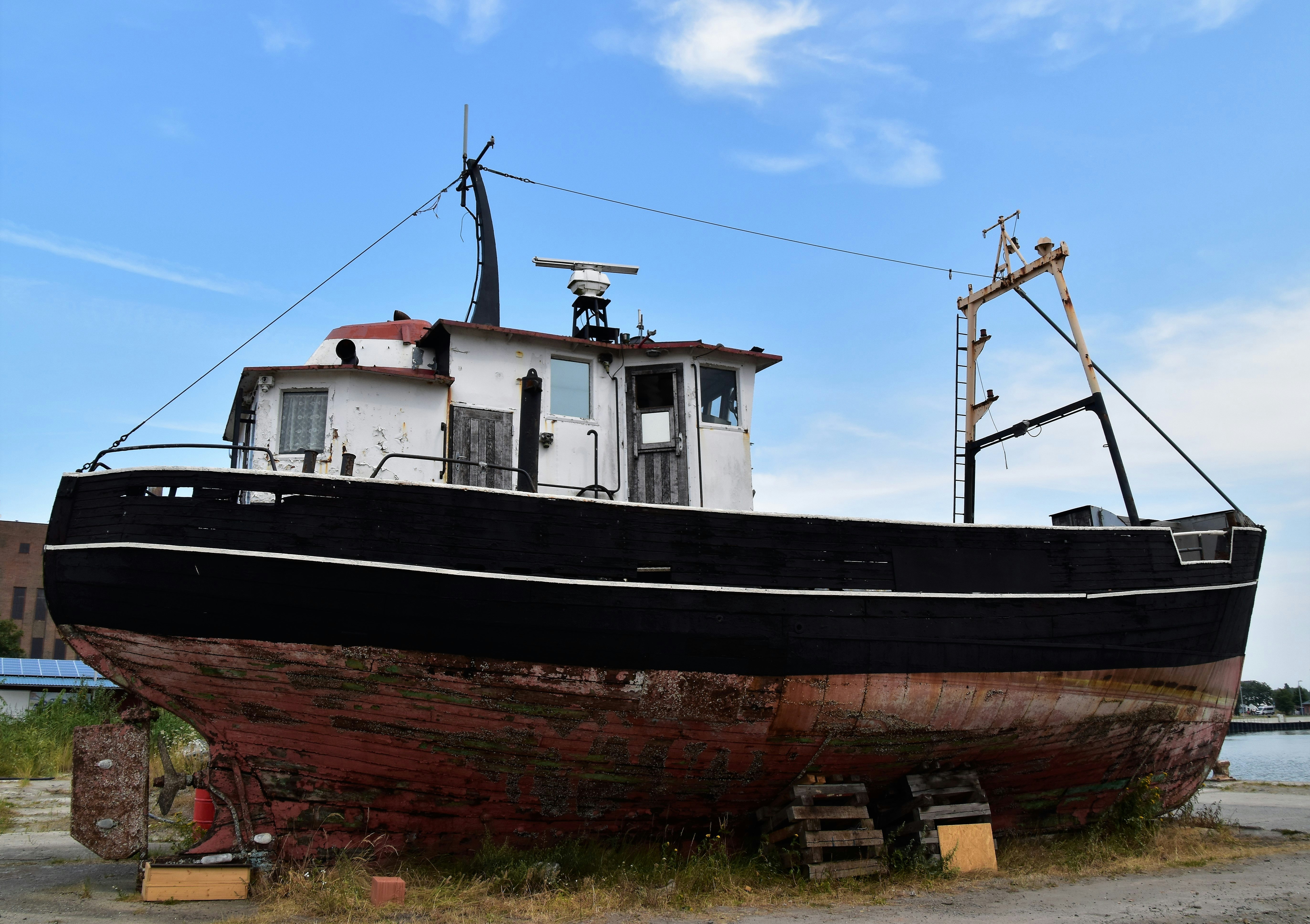 brown and white ship on sea during daytime